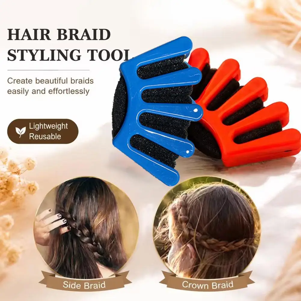 Five Finger Sponge Hair Braider Twist Styling Braid Tool Holder Clip DIY Wave Curly Twist Styling 5-Finger Hair Braiding Tool