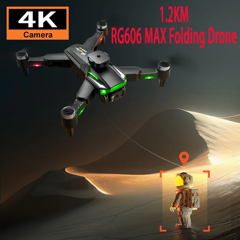 4K HD RG606 MAX Folding Drone Brushless Dual Camera GPS Obstacle Avoidance Long Battery Life Gesture Photography RC Quadcopter