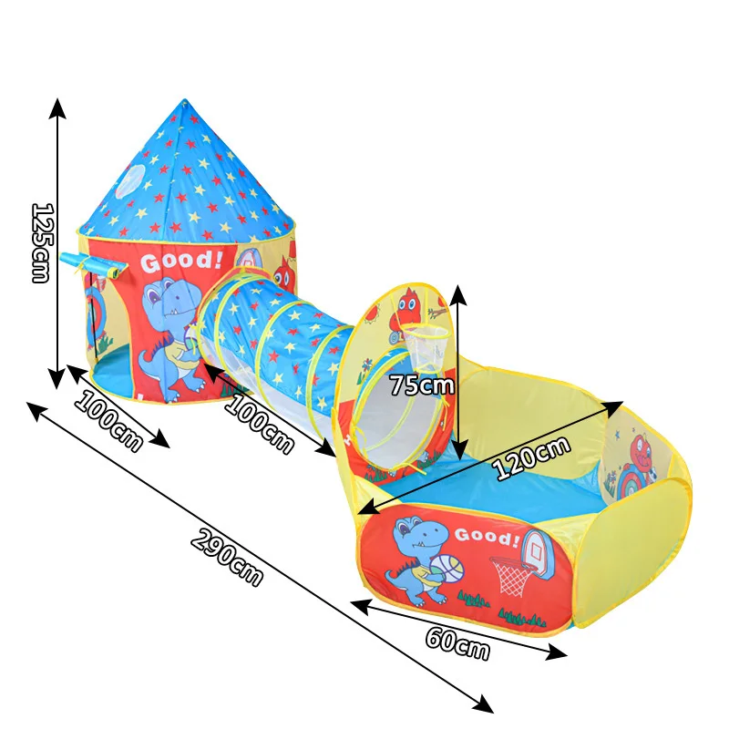 3 in 1 Pop-up Kids Tent Portable Baby Playground Little Houses for Girls Ball Pool Outdoor Tent for Children Tent Child Teepee
