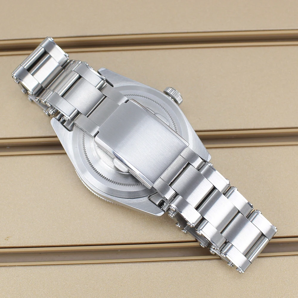 38.8mm Silver Watch Case 20mm Stainless Steel Strap With Bezel Sapphire Crystal For NH35 NH36 NH34 4R36 Movement Watch Accessory