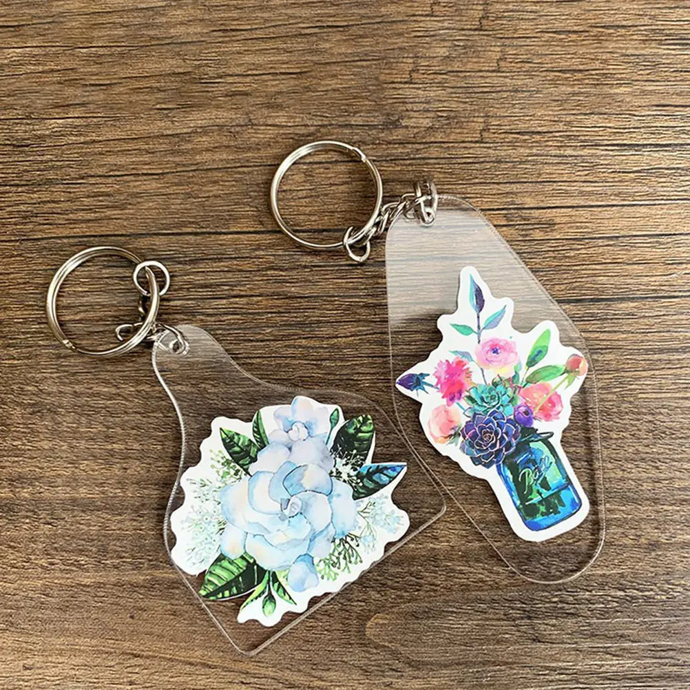 

30 комплектов заготовок для брелоков из премиального акрила, DIY-бирки для ключей, для идентификации багажа, общежитий, отелей, спортзалов, декоративные подвески-органайзеры для ключей