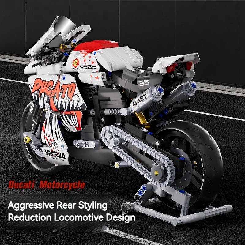 New 88800/1 Motorcycle Technical 1:10 Model Building Blocks MOC Racing Car Creative Motorbike Bricks Sets Toys For Kids Gifts