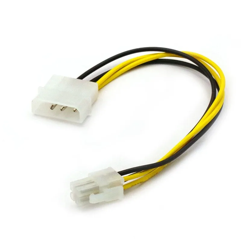 4Pin CPU Power Supply To IDE Port Extension Cord Cable Desktop 4 Pin ATX 12V P4 Power Male To Molex Male Connector Cable 20cm