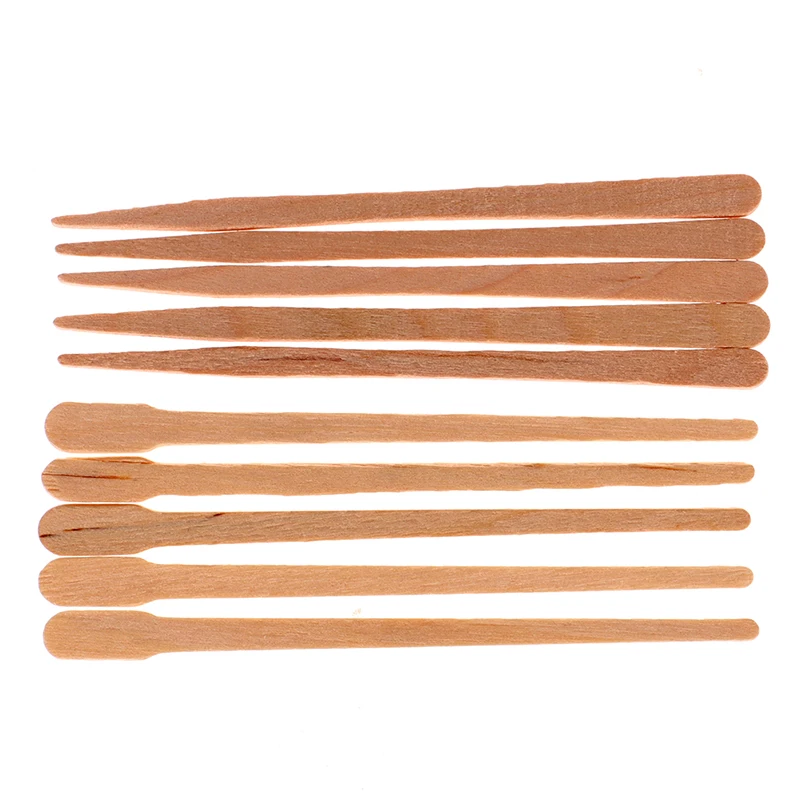 Piezas de depilación corporal de madera para mujer, palitos desechables de cera para encerar, Kits de aseo de belleza, Depilador de lengua de madera, espátula, 100