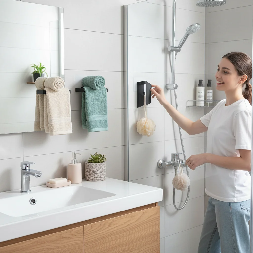 

Набор из 4 держателей для полотенец из нержавеющей стали 304, самоклеящиеся, без сверления, для ванной и кухни