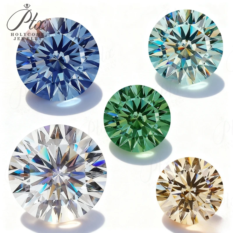 

Разноцветные бриллианты из муассанита с 16 сердечками, 16 стрелками, прецизионная огранка, ювелирные изделия, кольца, ожерелья и индивидуальный дизайн