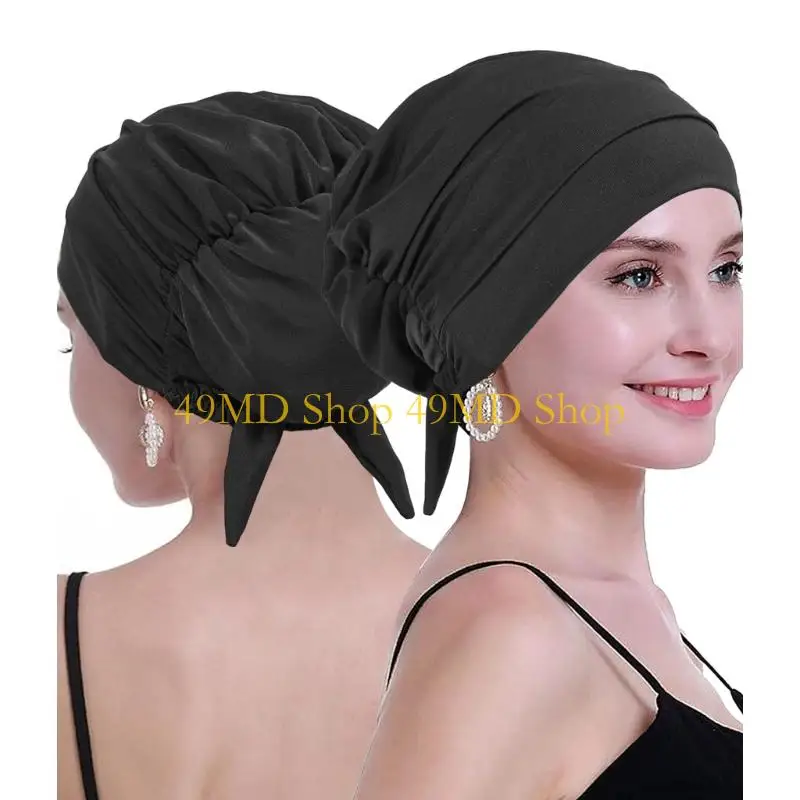 49MD Comfortable Turban Cap Suitable for Everyday Use Women Head Wrap Head Cover Headwrap