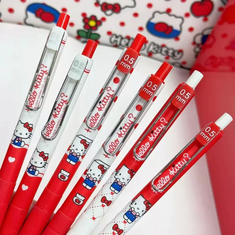 

36pcs/lot Kawaii Sanrio Kitty Press Gel Pen Cute 0.5mm Black Ink Press Signature Pens School Supplies
