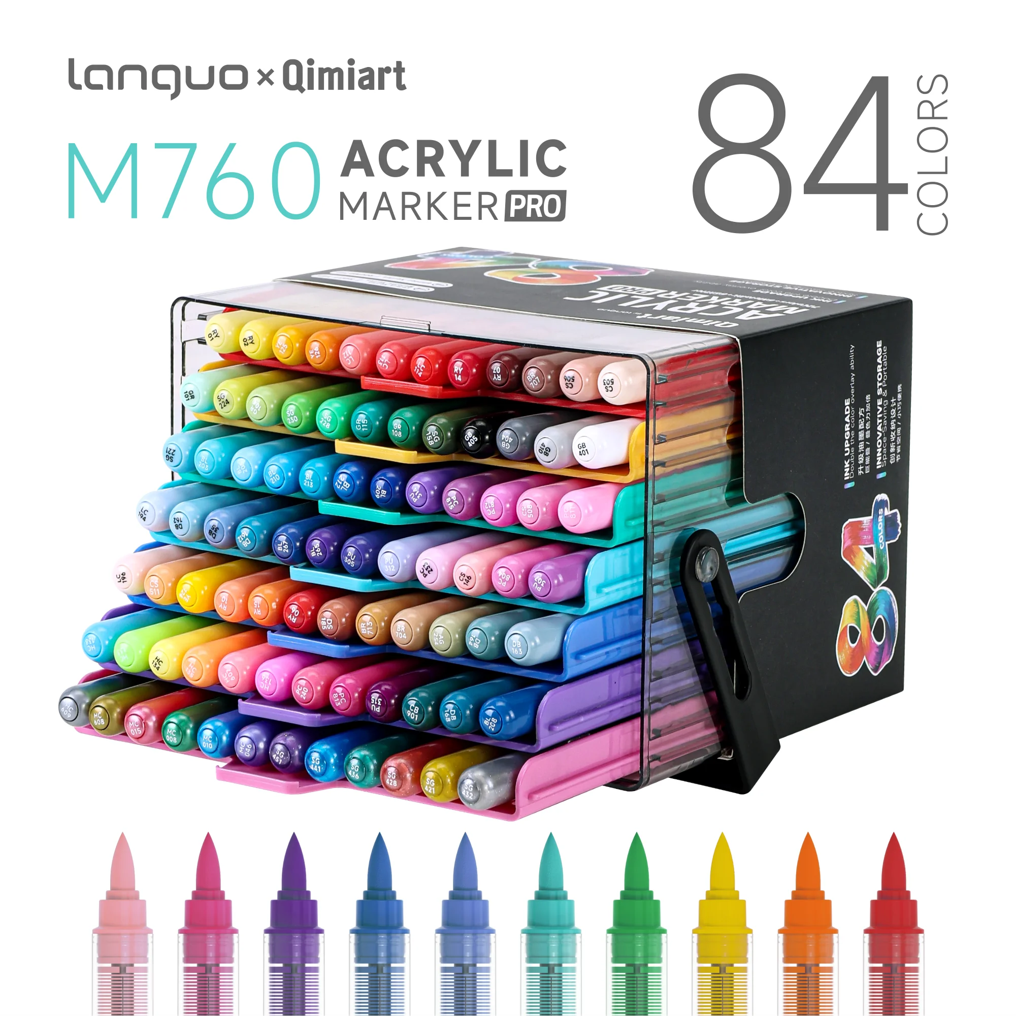 Languo 84/60//36 Kleuren Heavy Color Pro Direct Liquid Acrylmarkers Set Zachte Punt Waterdichte Pennen School Kunstbenodigdheden Kantoorartikelen
