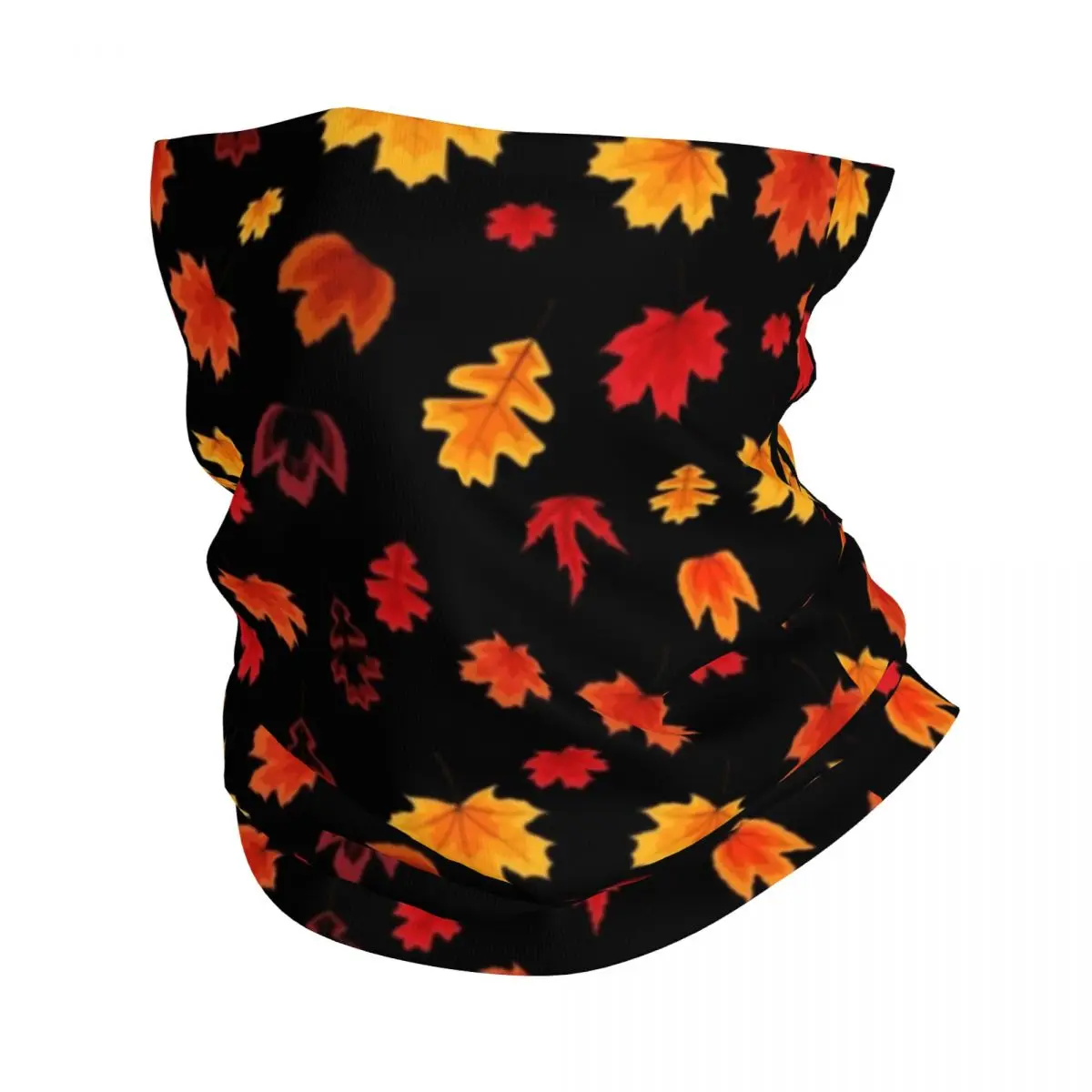 Retro Maple Fallen Leaves Bandana Neck Gaiter Printed Leaf Magic Scarf Warm Headband Hiking Unisex Adult All Season