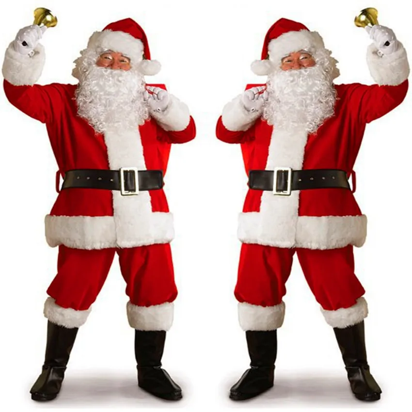 

2023 Christmas Santa Claus Costume Cosplay Santa Claus Clothes Fancy Dress In Christmas Men Costume Suit For Adults