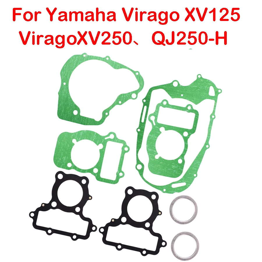 완전한 XV 250 엔진 개스킷 링 씰 키트 세트, 실린더 탑 엔드 클러치 고정자 커버, Yamaha Vstar250 Virago XV250 125 