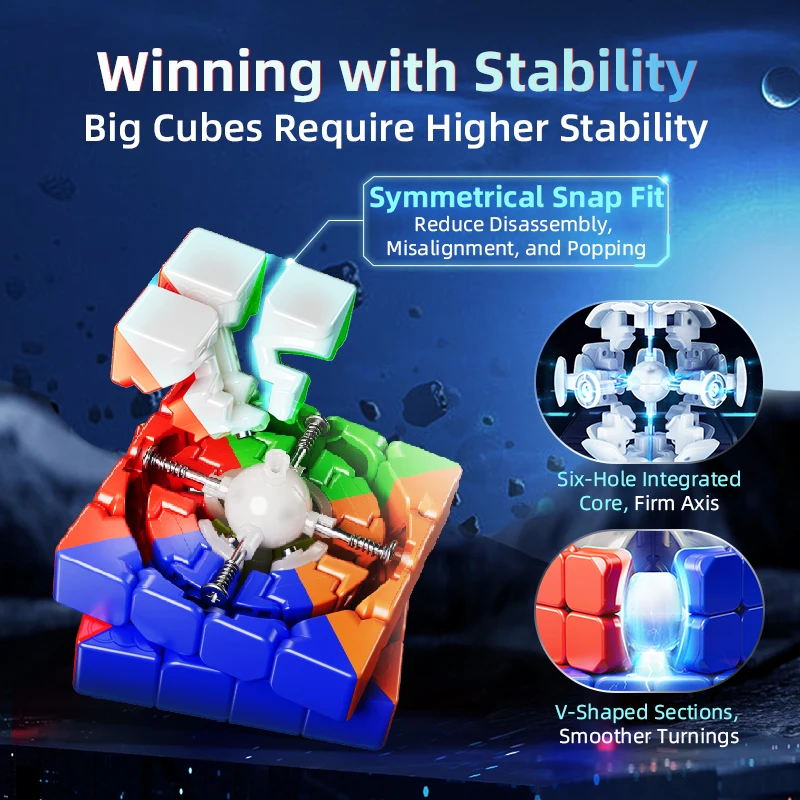 MOYU AOSU V7 Magnetic Magic Cube 4x4x4 4x4 Professional Speed Puzzle Children's Gift Toy 4×4 Speedcube Cubo Magico for Games