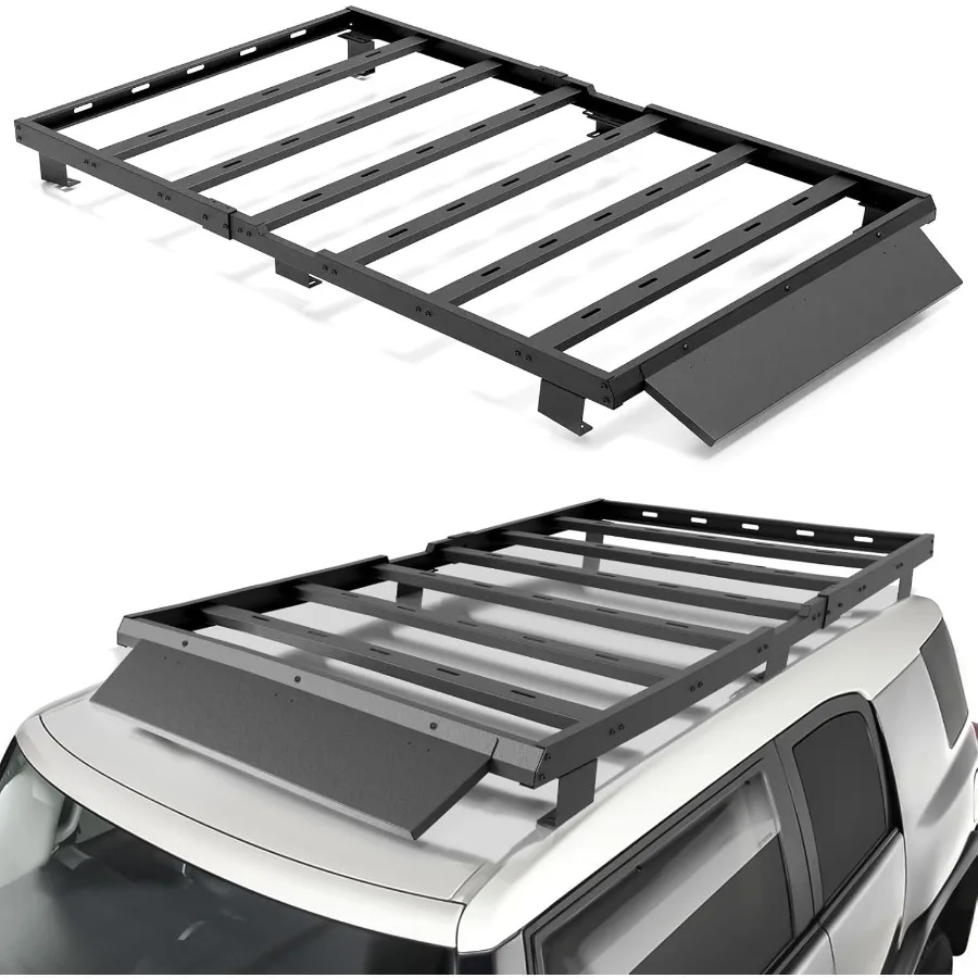 سلة شحن فولاذية شديدة التحمل لرف السقف العلوي للطراد متوافق مع 20072014 FJ Cruiser متينة لتخزين الأمتعة على السطح #1