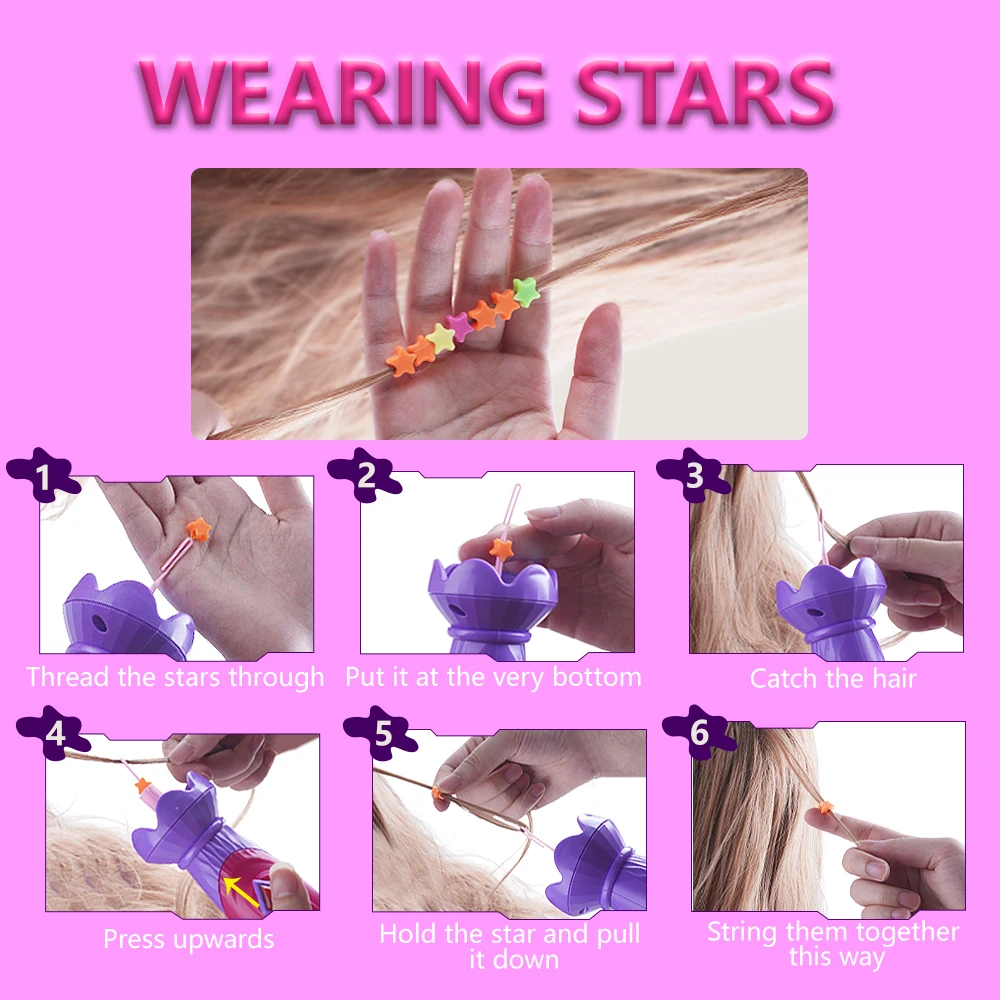 Bastone per editing dei capelli fai-da-te Giocattolo Intrecciatura Clip Stringa Bastone Macchina Gioielli Corda Perline Gemma Accessori Styling Ragazza Casa da gioco Regalo