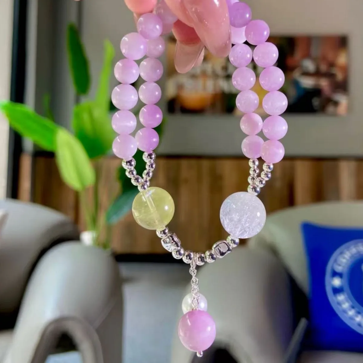 

Original Natural Purple Lithium Crystal Bracelet Women's Fashion Jewelry, Gifts