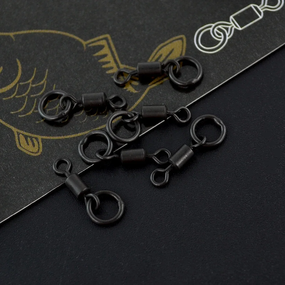 

20pcs Carp Fishing Swivel for Chod Rig Link with Solid Ring Terminal Fishing Tackle Fishing Snap Swivels AE045S