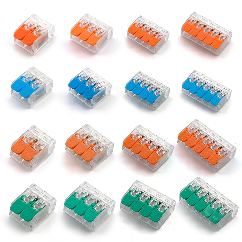 30-100 Pcs Cable Wire Connectors Mini Quick Terminal Block Electrical Connectors Reusable Type Quick Plug-in Terminals