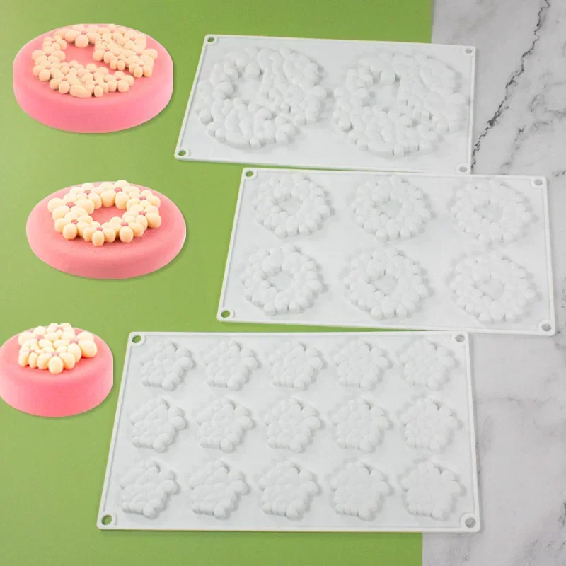 2/6/15 even flower cake silicone mold mousse mold handmade soap mold candle mold DIY biscuit chocolate dessert mold