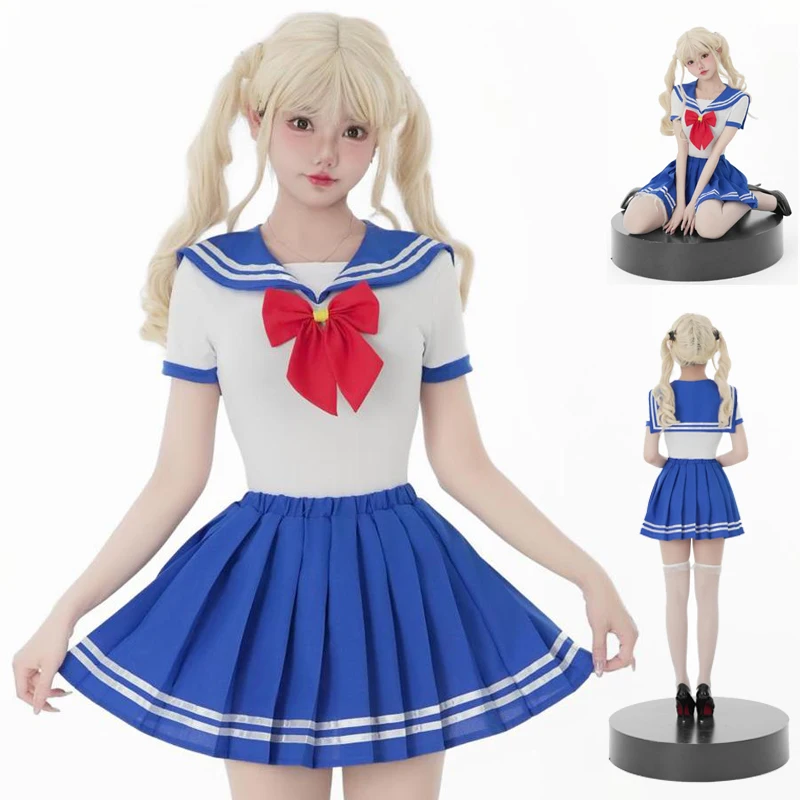 

Sexy Hottie Onesie Skirt Sailor Moon Cosplay Water Ice Moon Performance Suit Cos Student Sailor Suit