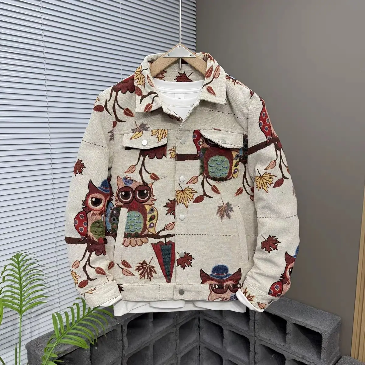 

Куртка-бомбер с вышивкой совы, Harajuku, бейсбольная форма в стиле хип-хоп, осенне-зимняя теплая мужская и женская мотоциклетная куртка