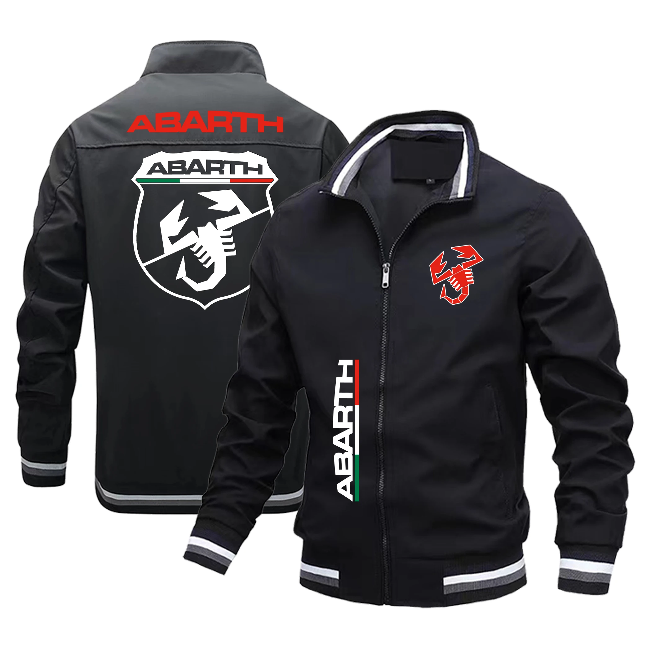 Nouvelle Mode Baseball Abarth Car Print Motorcycle Jacket Men Lomatéritive Jacket Ladies Oversize Bomber Pilot Jacket Thin S-4XL