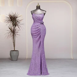 Sundress dress purple side slits evening dresses prom dresses luxury wedding party dresses formal occasion vestidos de fiesta