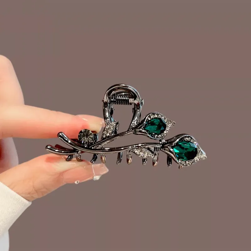 Medium Tulip Flower Hair Claw Clip for Back Head Half Up Hairstyle Exquisite Hair Pin Premium Quality for Women Daily Accessory