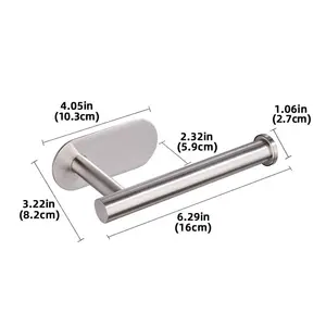 1 قطعة حامل منشفة ورقية من الفولاذ المقاوم للصدأ لا لكمة على الحائط جبل ورقة لفة رفوف المرحاض المنزل الحمام المطبخ المنظم أفضل 8 حاملات لفائف المطبخ مبيعا - No3