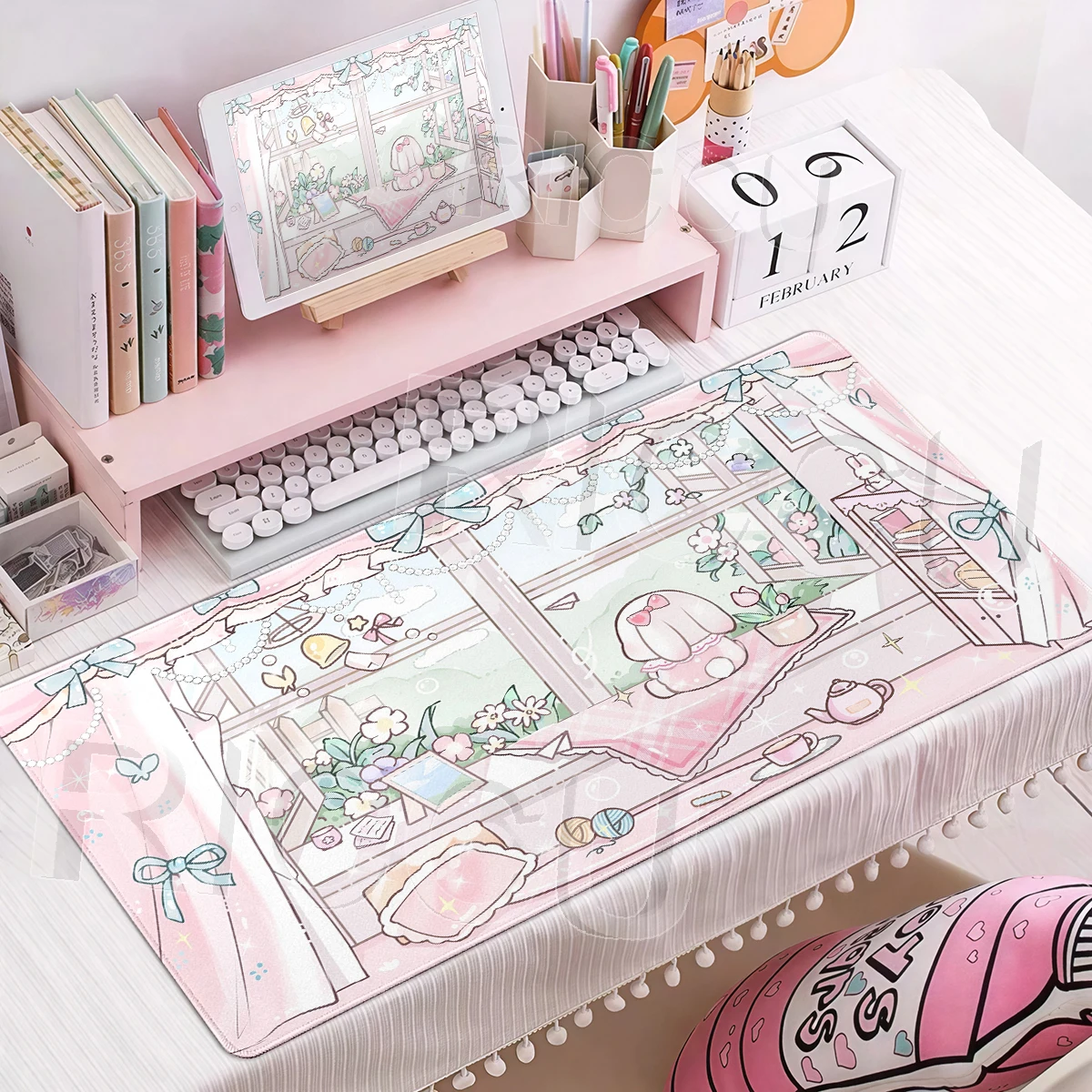 Gaming Accessories Pink - 데스크 데코트 핑크 애니메이션 마우스 패드