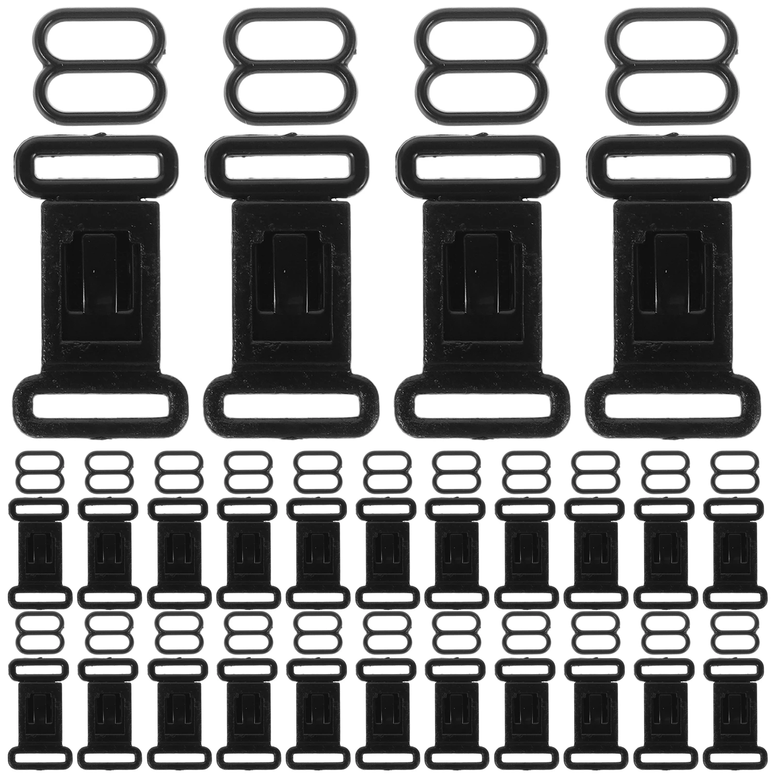 

100 Sets Uniform Bow Tie Adjustable Collar Clips Compact Plastic Buckle for Graduation Wedding Bow Tie Hardware Clip Accessories