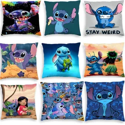 Disney Stitch 45x45cm  Cushion Cover Plush Toys  Pillowcase Anime Kawaii Pillow Cases Home Decoration  birthday gifts