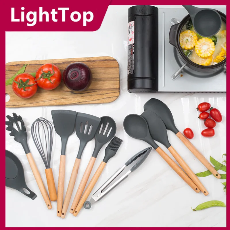 

Термостойкая Силиконовая кухонная утварь, набор кухонной утвари, кухонная антипригарная утварь, инструменты для выпечки с ящиком для хранения, инструменты