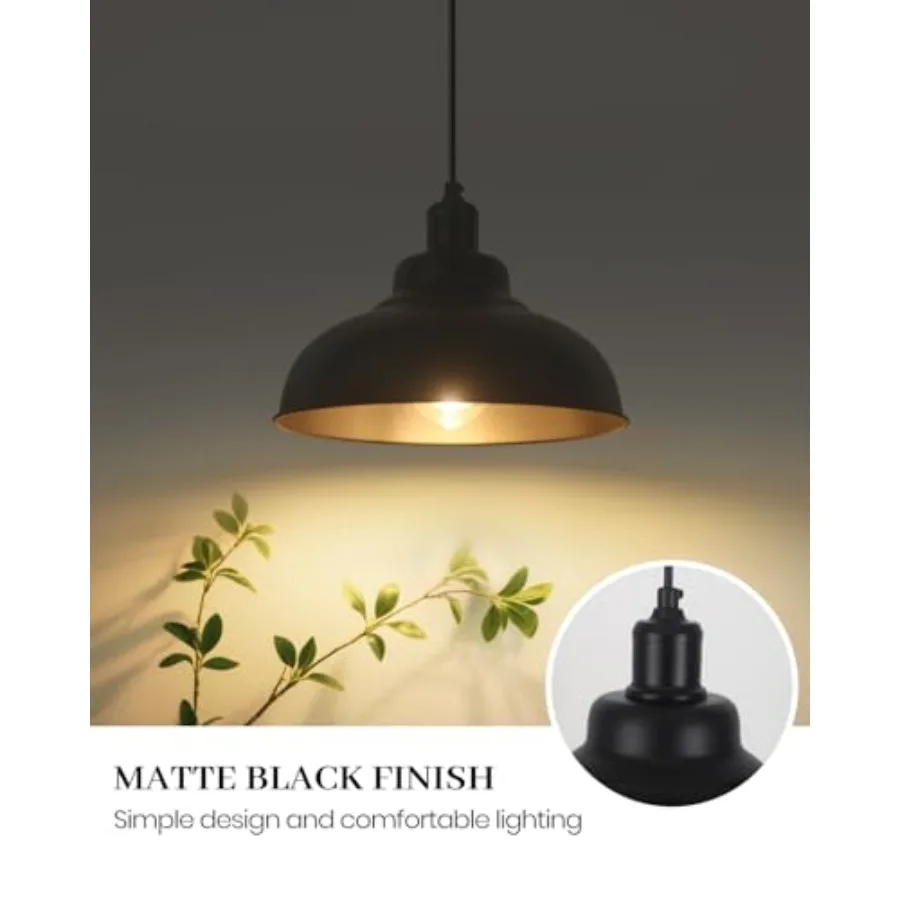 Matte Black Pendant Light Farmhouse Pendant Lighting 11.4in Farmhouse Pendant Lights Kitchen Island Adjustable Height 2 Light I