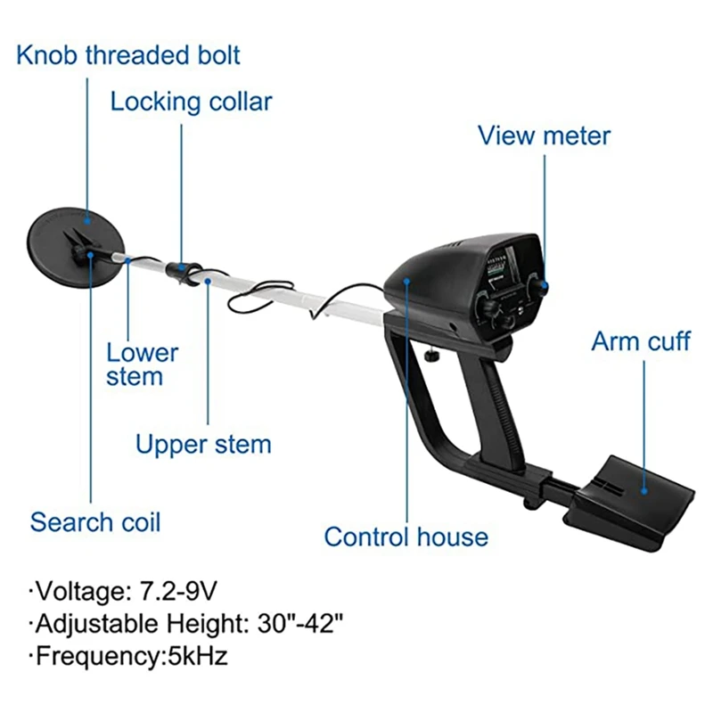 휴대용 MD-4030 금속 탐지기, 길이 조절 가능, 보물 사냥꾼, 고감도 지하 금속 보석 탐지기