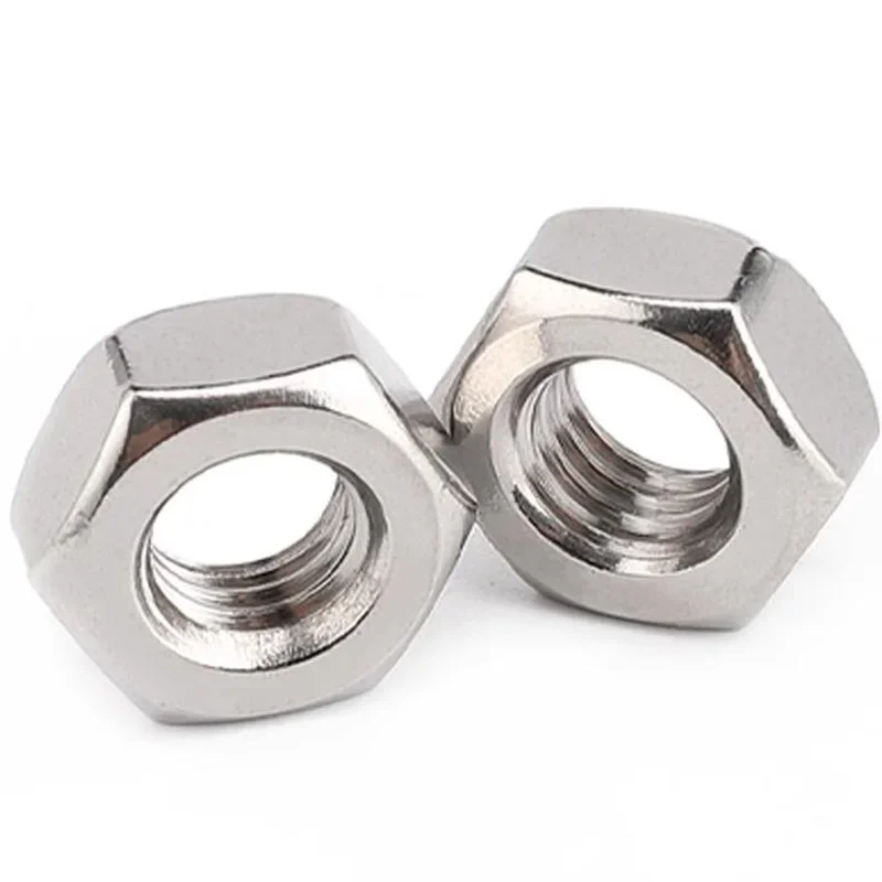 Шестигранные шестигранные гайки M1 M1.2 M1.4 M1.6 M2 M2.5 M3 M3.5 M4 M5 M6 M7 M8 M9 M10 M12 M14 M16 M18 M20 Шестигранная гайка из нержавеющей стали Метрическая