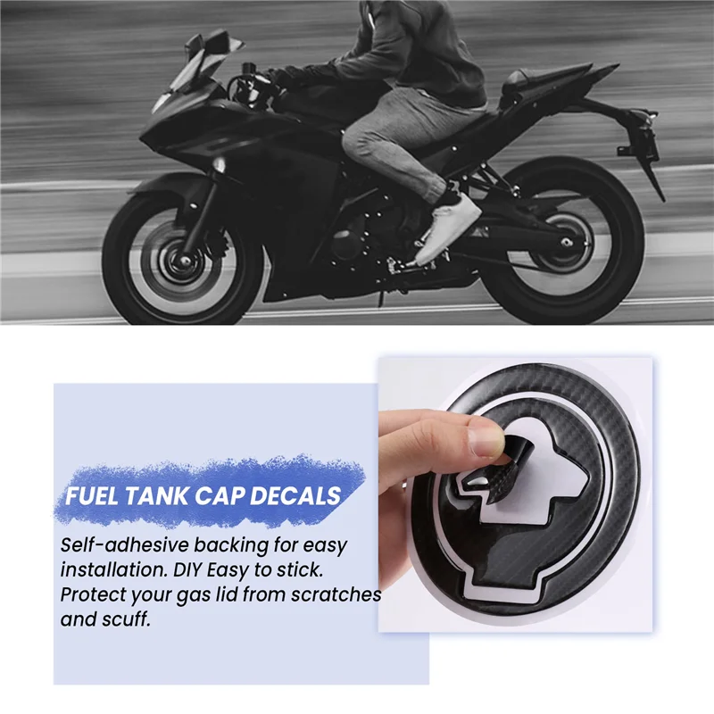 -ABKM オートバイカーボンファイバー燃料タンクカバーステッカーデカールヤマハ YZF-R3 R25 R15 MT-03 ガスキャップ保護ステッカー