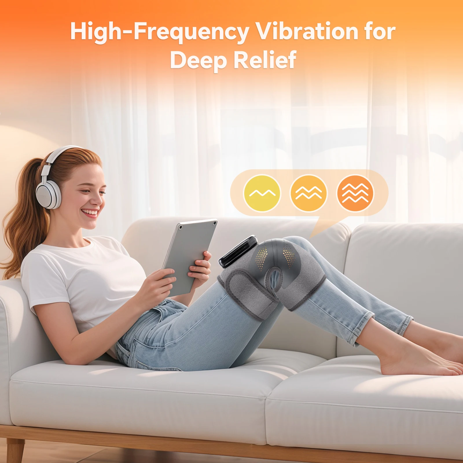 لاسلكي 660nm 850nm بالقرب من الأشعة تحت الحمراء الاهتزاز تدليك الكوع الكتف منصات الركبة مع العلاج بالضوء الأحمر مع مدلك الركبة الساخن #5