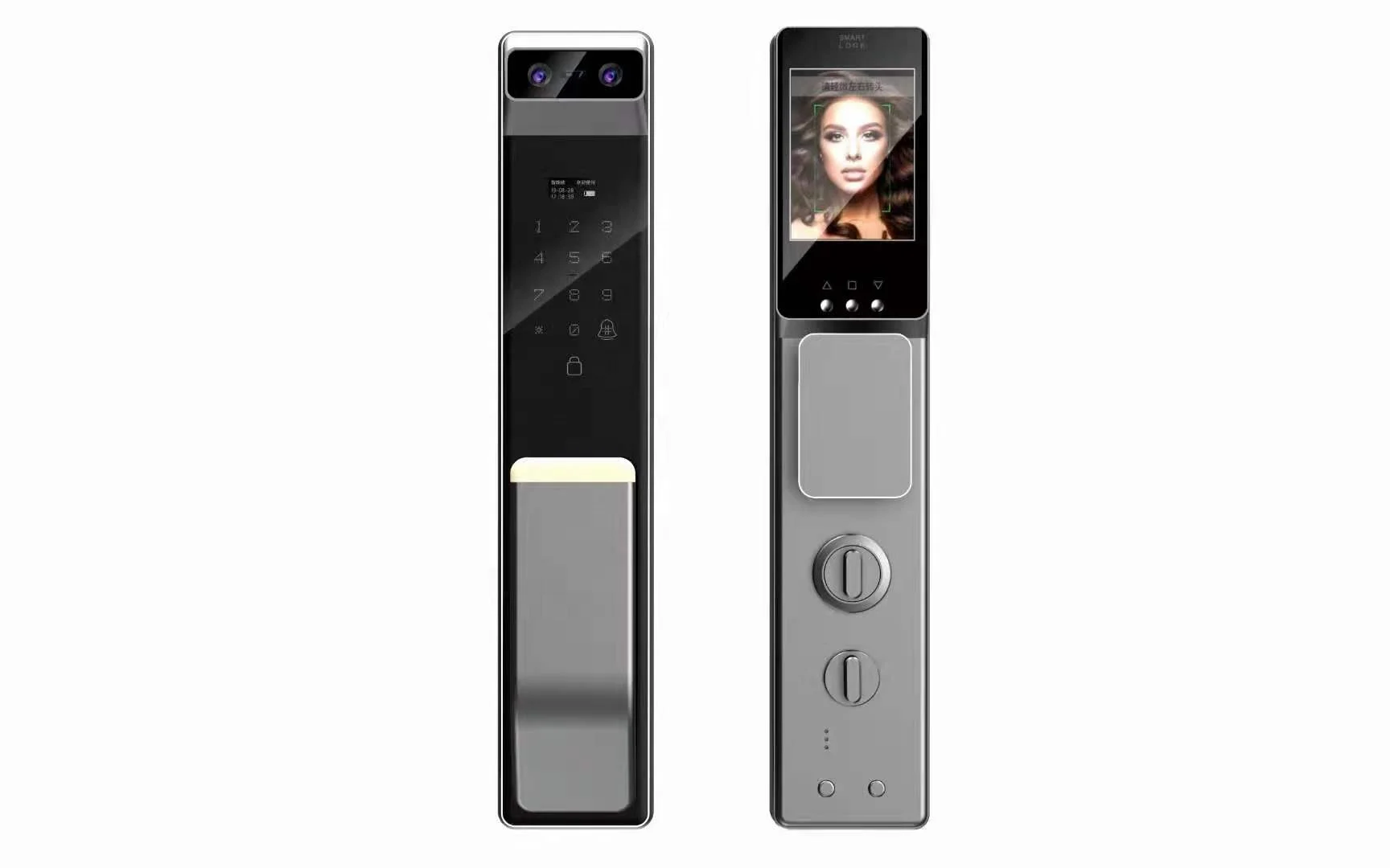 High Security Usmart APP WIFI Unlock Face Recognition Smart Door Lock With Camera Fingerprint  Card Password with 7 unlock