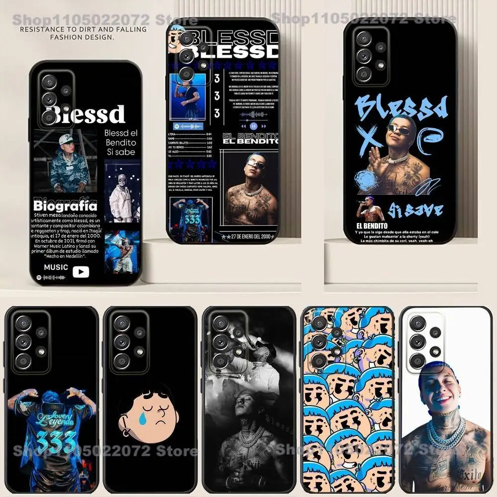 

B-Blessd Rapper Phone Case For Samsung S25,24,21,22,23,30,Ultra,20,Plus Black soft silicone case