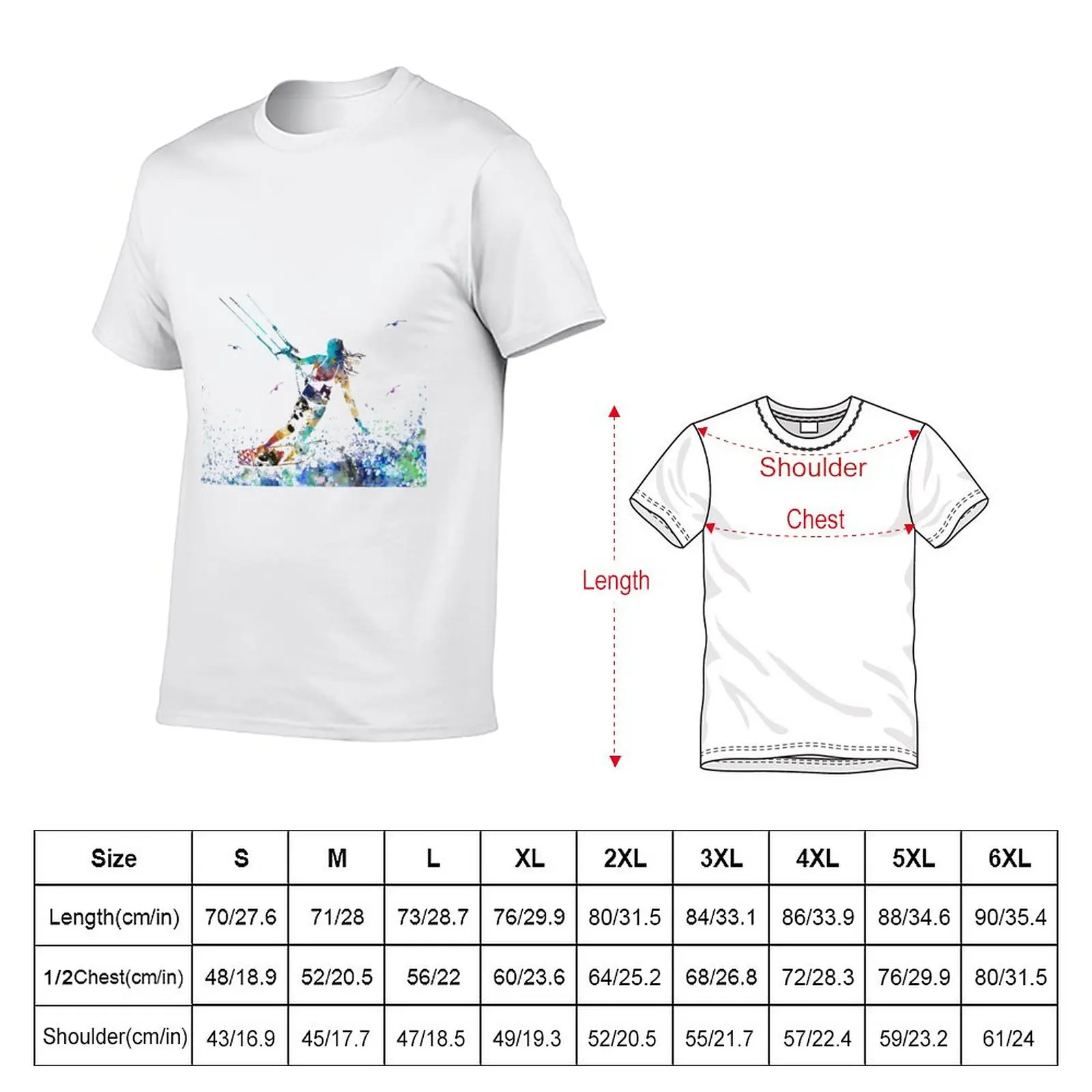 Kitesurfing, watercolor kiteboarding T-Shirt plain animal prinfor boys men t shirts