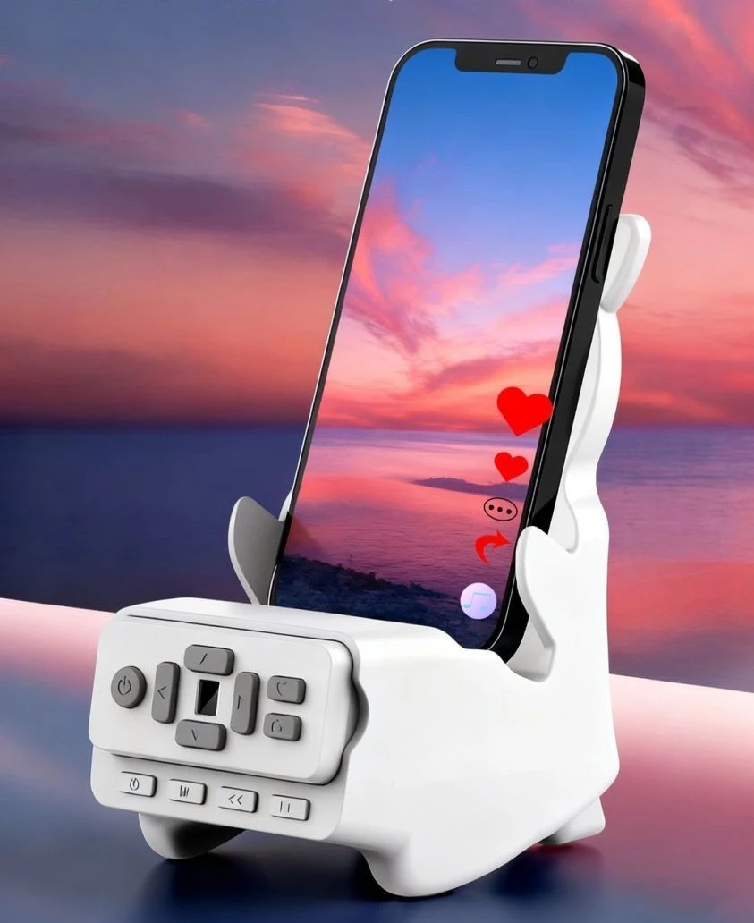 

Three-in-one desktop coffee table Bluetooth phone and tablet holder, page turning, liking, and selfie device