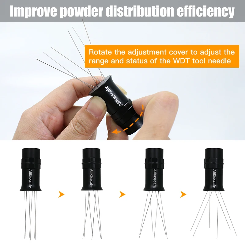 WDT Tool Coffee Needle Distributor Magnetic With Stand Adjustable Range Stirrer Leveler Barista Tools Espresso Cafe Accessories