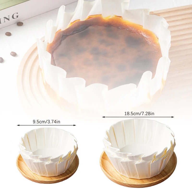 Disposable Release Mousse Cake Paper Baking Oil Proof Edge Paper Basque Cheesecake Oil Paper Tray Foldable Cake Mold