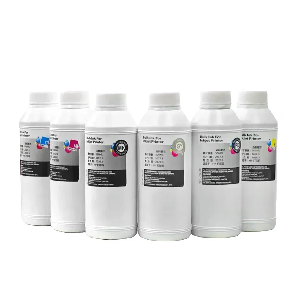 500ML Dye Ink For HP 72 Refill For T610 T620 T770 T790 T795 T1100 T1120 T1200 T1300 T2300 T1100PS T1120 T1120PS T1700PS Printer