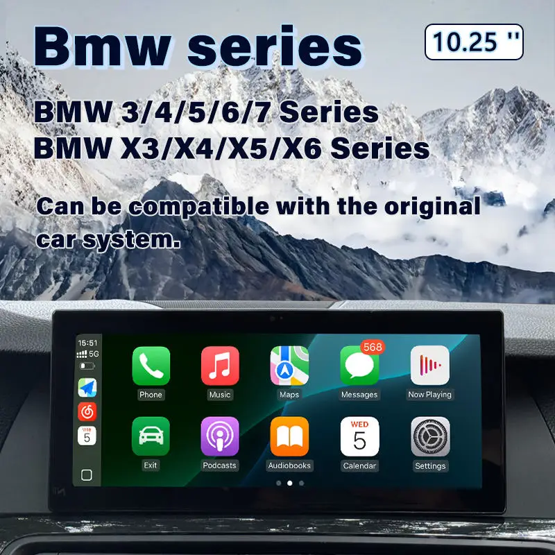 10.25-inch Android Gesture Interactive Car Radio Suitable GPS Navigation Carplay for BMW 3 4 5 6 7 Series X3 X4 X5 X6 2003-2017
