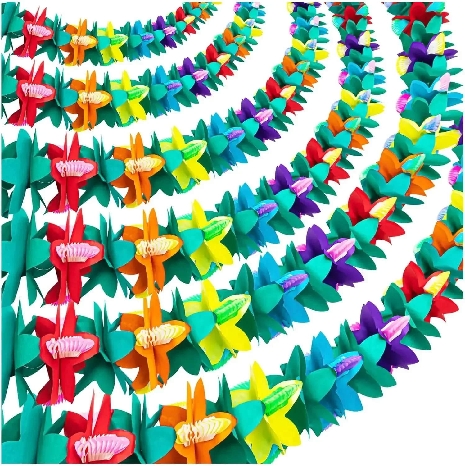 3M Hawaii Garland Luau Summer Tiki Bar Tropical Party Decor Tropical Island Beach Supplies Tissue Colour Flower Garland Stikers