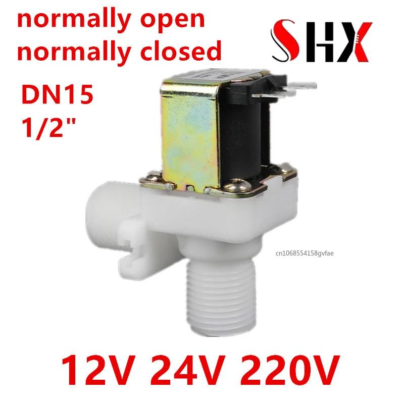 

DN15 1/2" 12V 24V 220V Plastic Solenoid Valve Normally Open Normally Closed Drinking Fountain Right Angle Washing Machine Valve