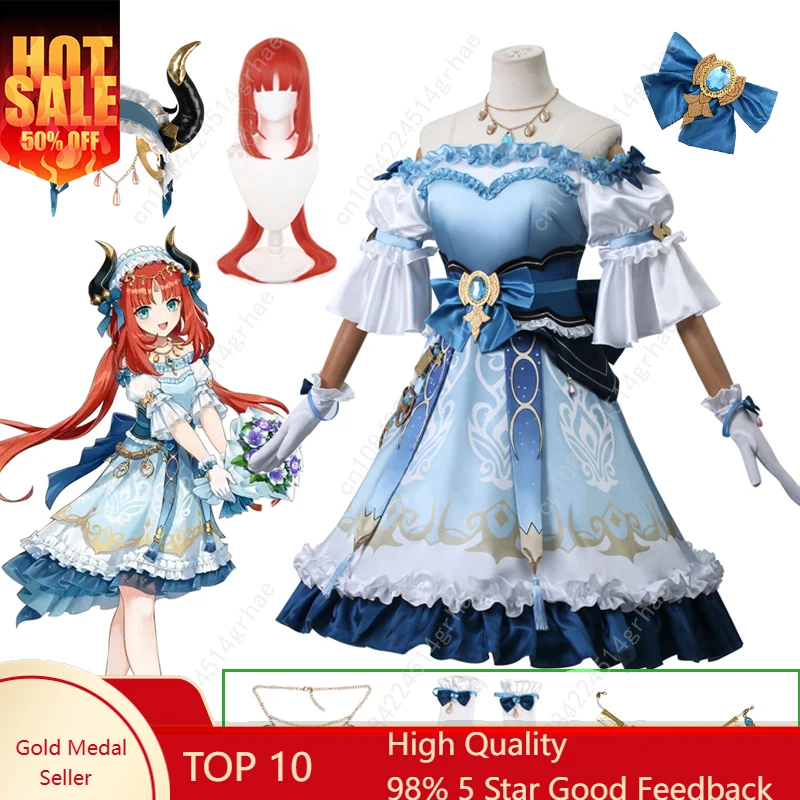 

Nilou Cosplay Costume Genshin Impact Wig Red Hair Women Dancer Dress Carnival Uniform Anime Halloween Costumes