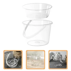 Bucket Bowls for Washing Face Round Dish Basins Acrylic Clear Transparent Feet Plastic Small